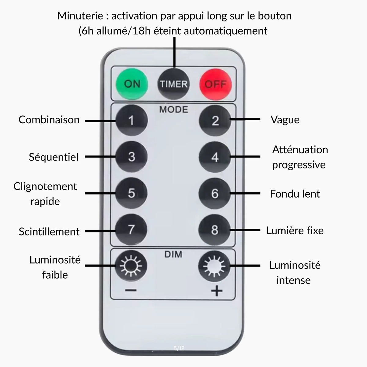 Guirlande Lumineuse LED extérieure & intérieure étanche avec télécommande Fééries Mancelya