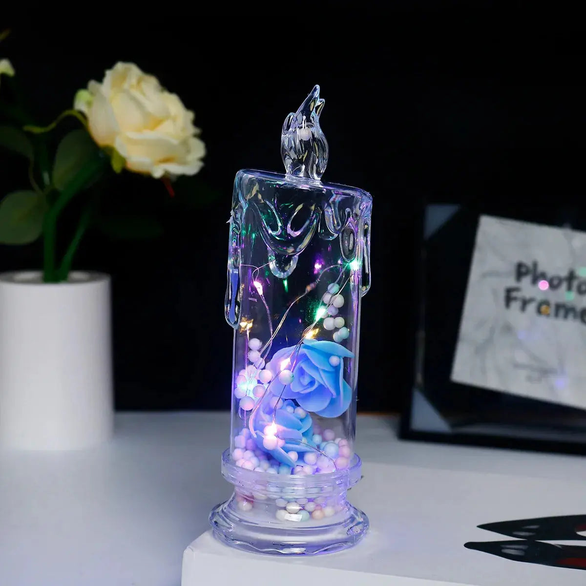 Bougie LED Rose éternelle Fééries Mancelya