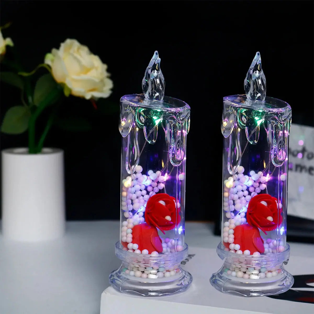 Bougie LED Rose éternelle Fééries Mancelya