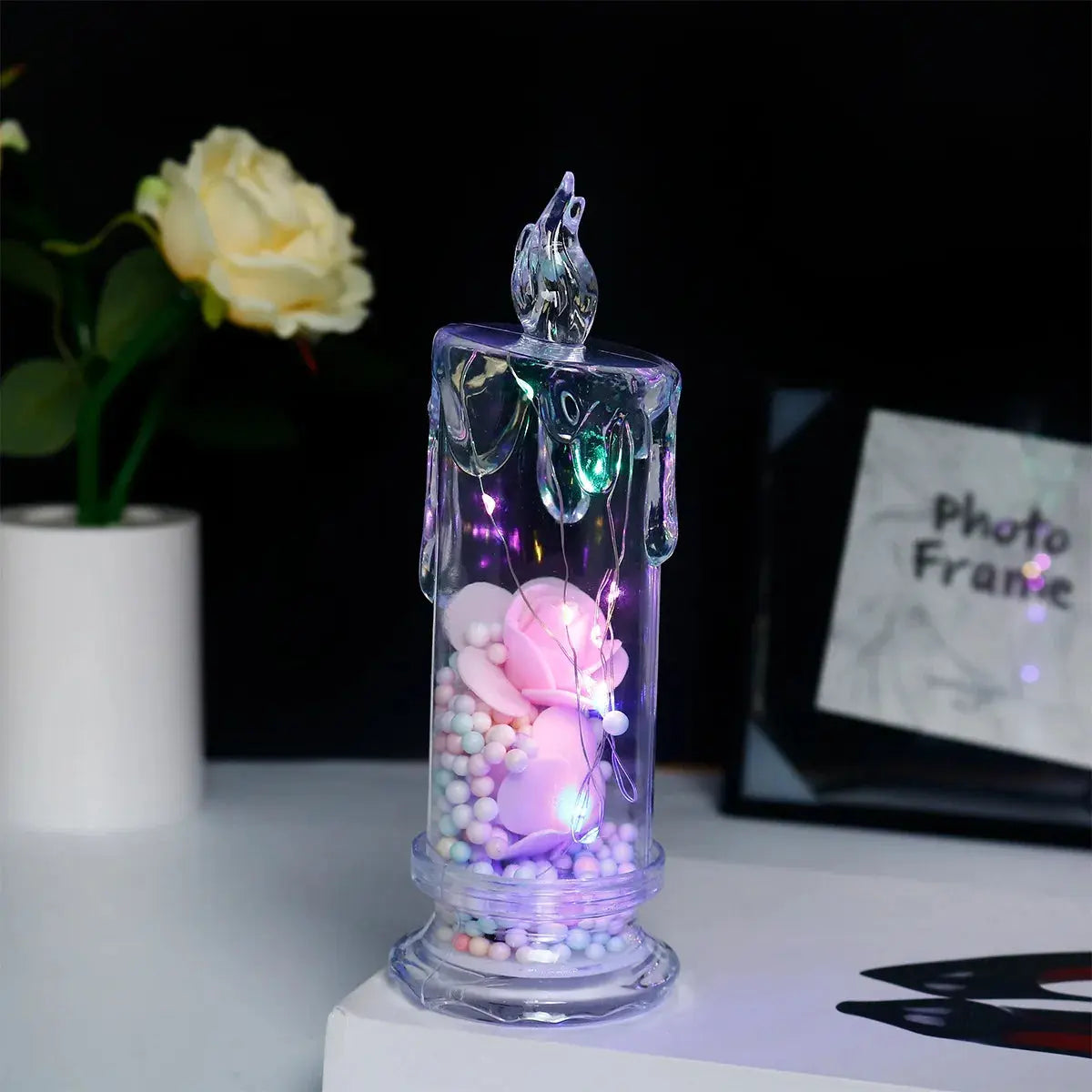 Bougie LED Rose éternelle Fééries Mancelya