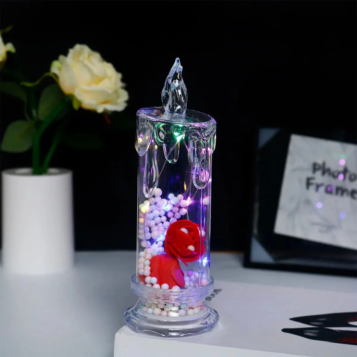 Bougie LED Rose éternelle Fééries Mancelya