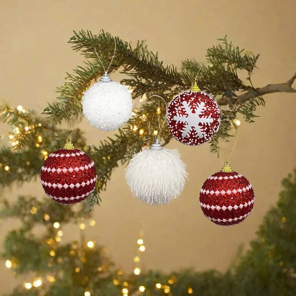 Boules de noël en mousse et pailletée(lot de 16) Fééries Mancelya