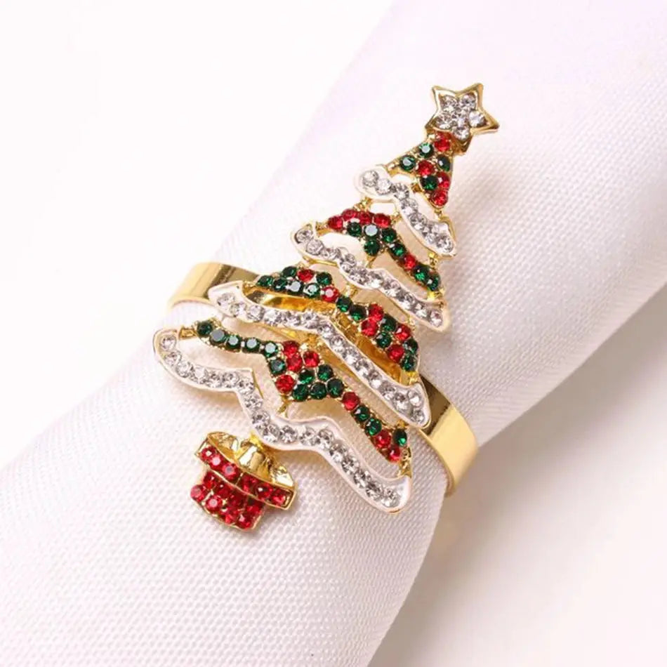 Ensemble anneaux de serviette de noël festif (lot de 4) Fééries Mancelya