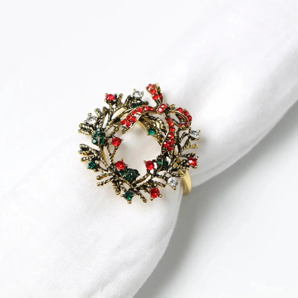 Ensemble anneaux de serviette de noël festif (lot de 4) Fééries Mancelya
