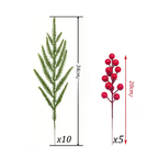 Branches de Pin Norfolk artificielles avec baies rouges – Lot de 15 pièces Fééries Mancelya
