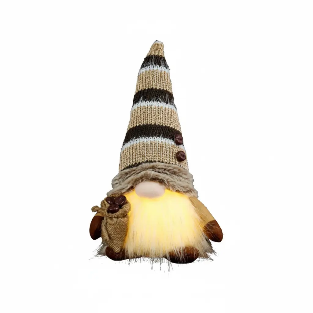 Poupée Gnome tricotée scintillante avec veilleuse LED Fééries Mancelya