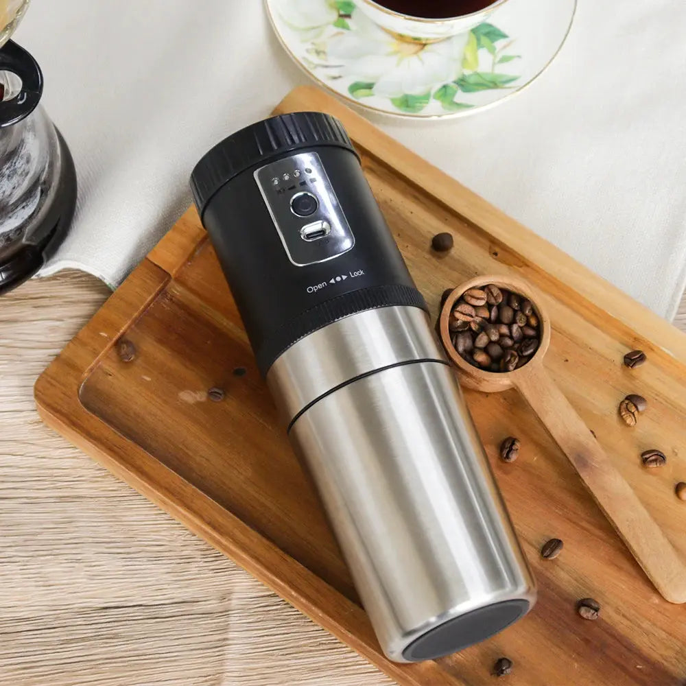 Moulin à café portable rechargeable 3-en-1-Tasse isotherme intégrée