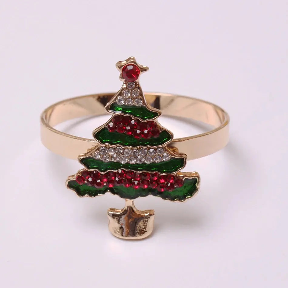 Ensemble anneaux de serviette de noël festif (lot de 4) Fééries Mancelya