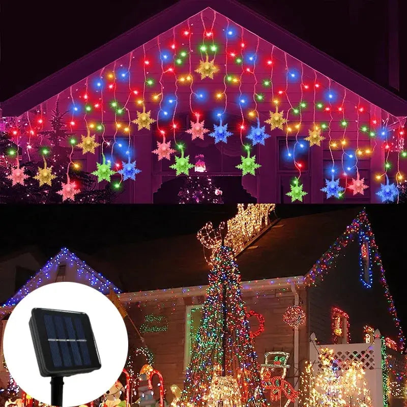 Guirlande solaire LED flocons de neige Fééries Mancelya