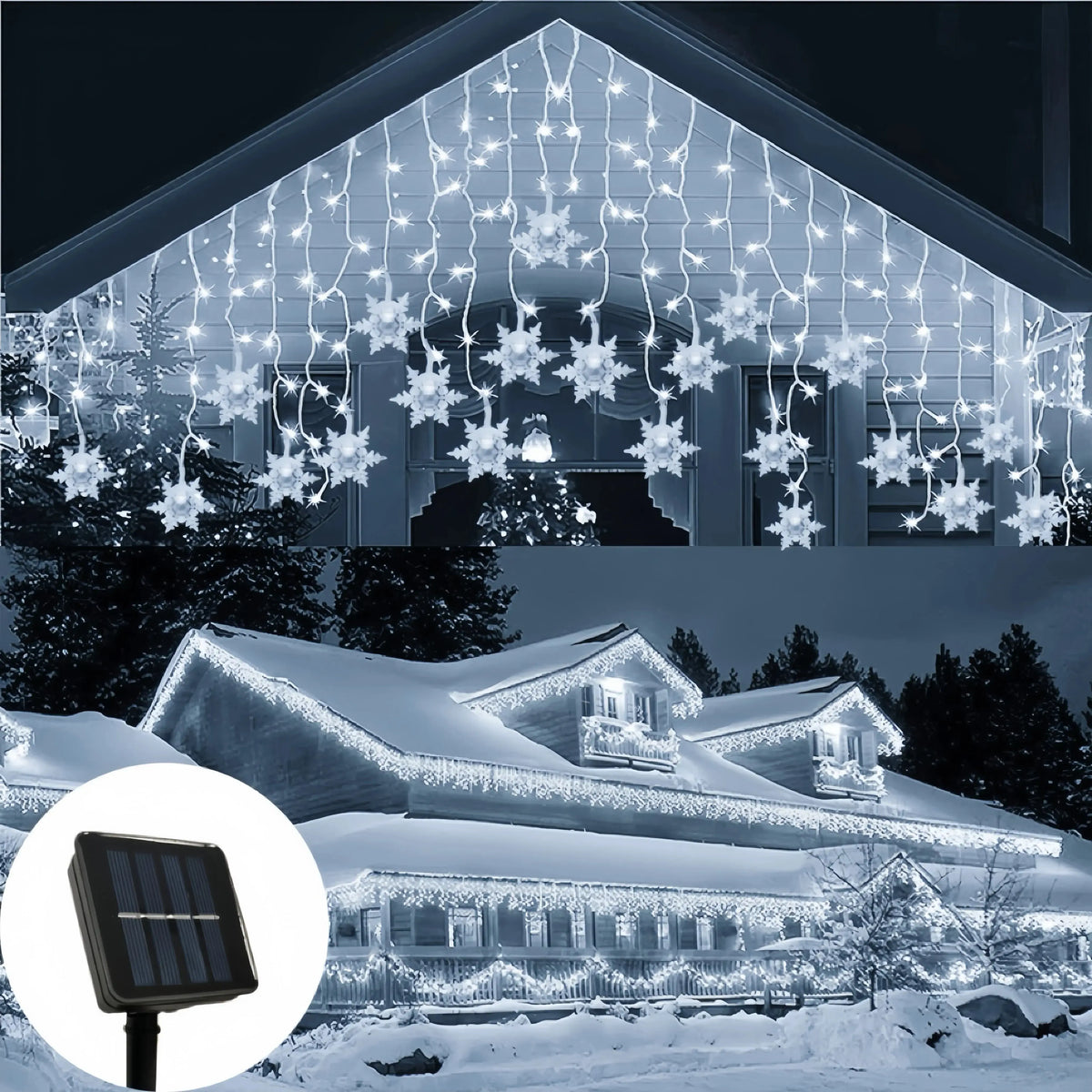 Guirlande solaire LED flocons de neige Fééries Mancelya