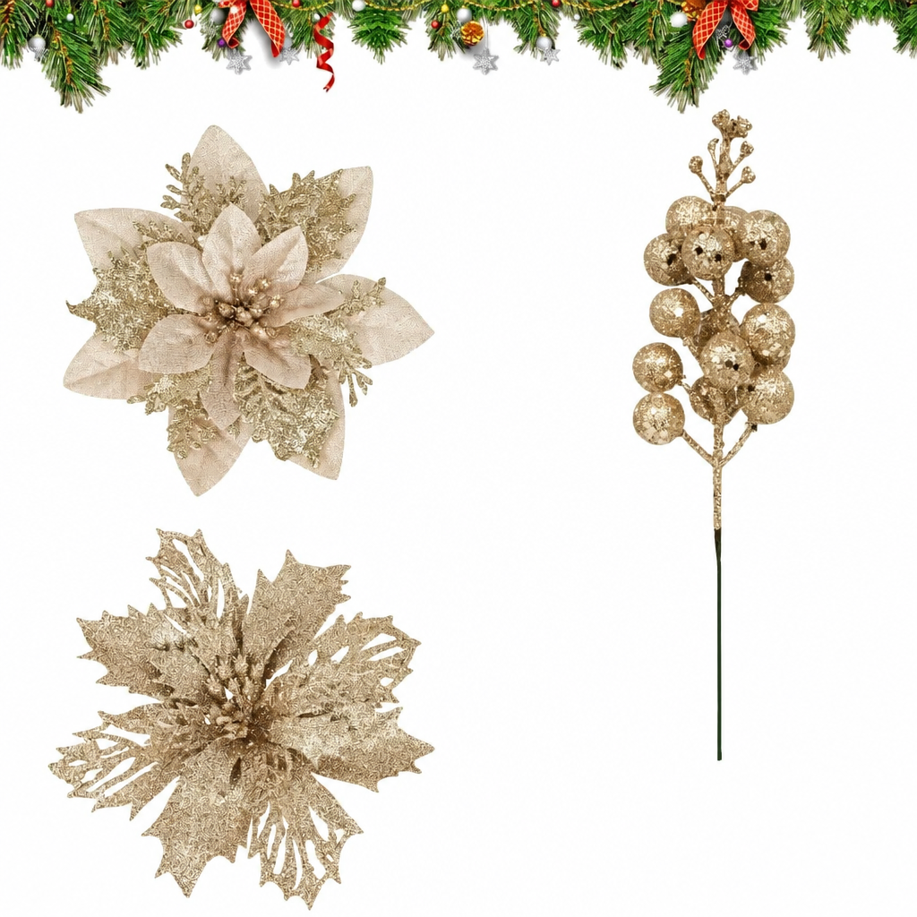 Fleurs scintillantes de Noël
