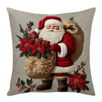 Housse de coussin festif avec fleurs et nœuds rouge Fééries Mancelya