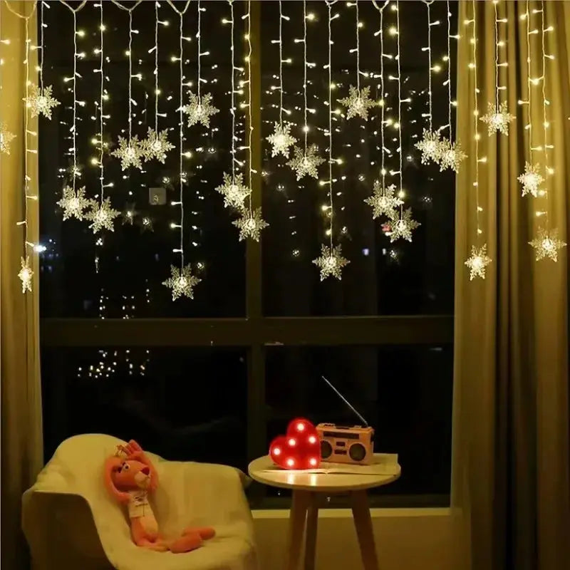Guirlande solaire LED flocons de neige Fééries Mancelya