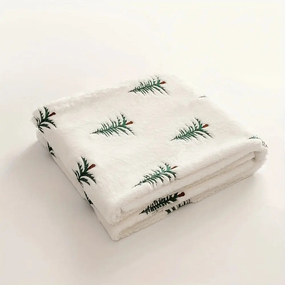 Plaid de noël en flanelle douce
 imprimée pin Fééries Mancelya