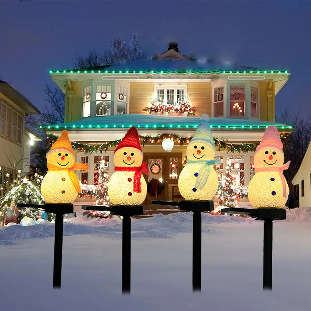 Lampe solaire LED bonhomme de neige Fééries Mancelya