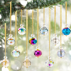Mini boules scintillantes en verre de cristal (lot de 12) Fééries Mancelya