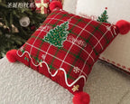 Housses de coussin imprimés avec pompons(lot de 2) Fééries Mancelya