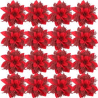 Fleurs de Noël artificielles pailletées