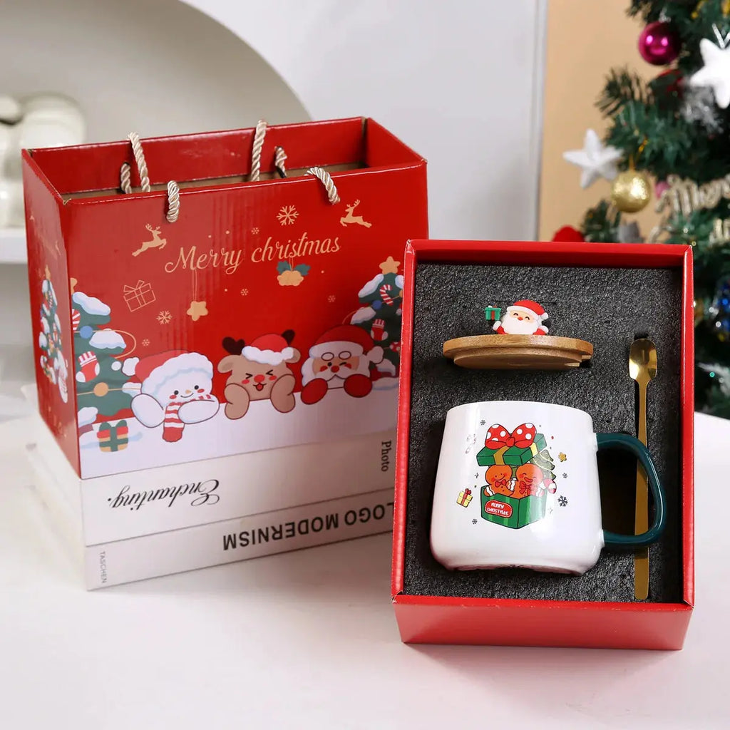 Kit cadeau de Noël – Mug chauffant avec couvercle & cuillère Fééries Mancelya
