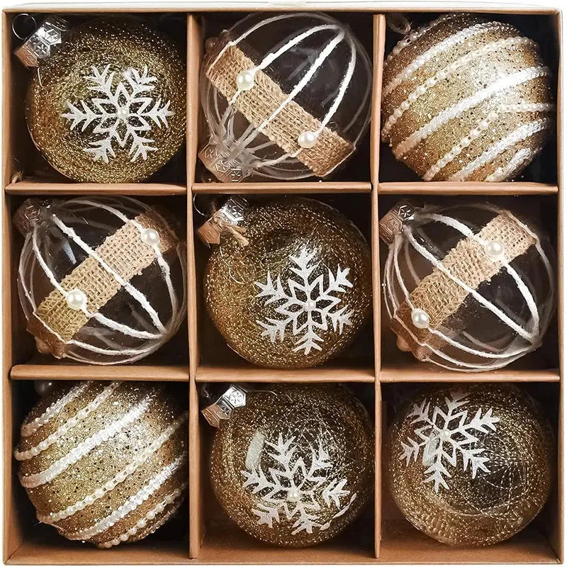 Boules de noël incassables(lot de 9) Fééries Mancelya