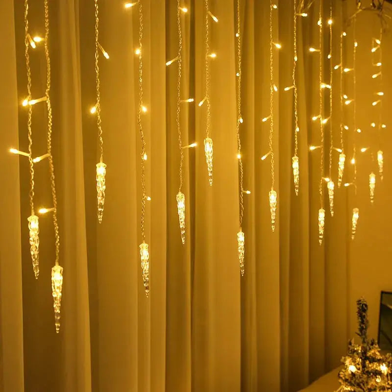 Guirlande lumineuse LED extérieure – Rideau de glaçons Fééries Mancelya