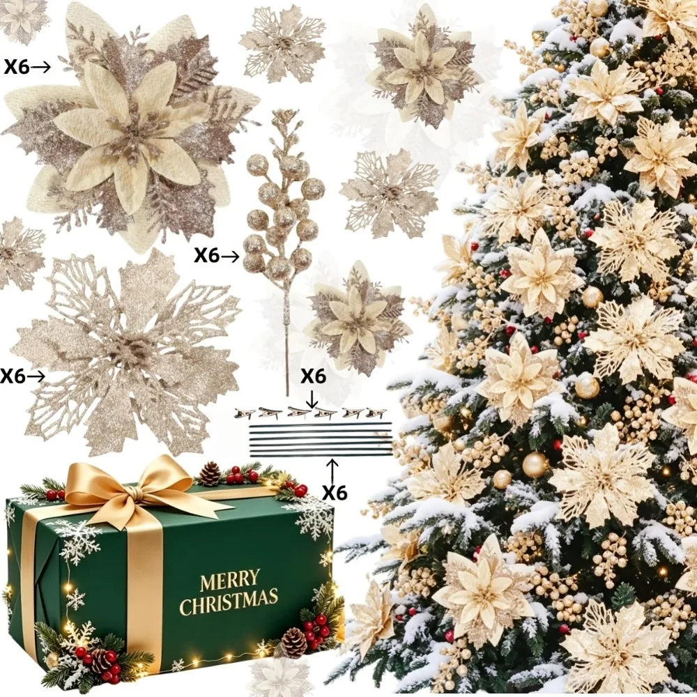 Fleurs scintillantes de Noël