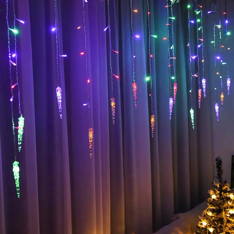 Guirlande lumineuse LED extérieure – Rideau de glaçons Fééries Mancelya