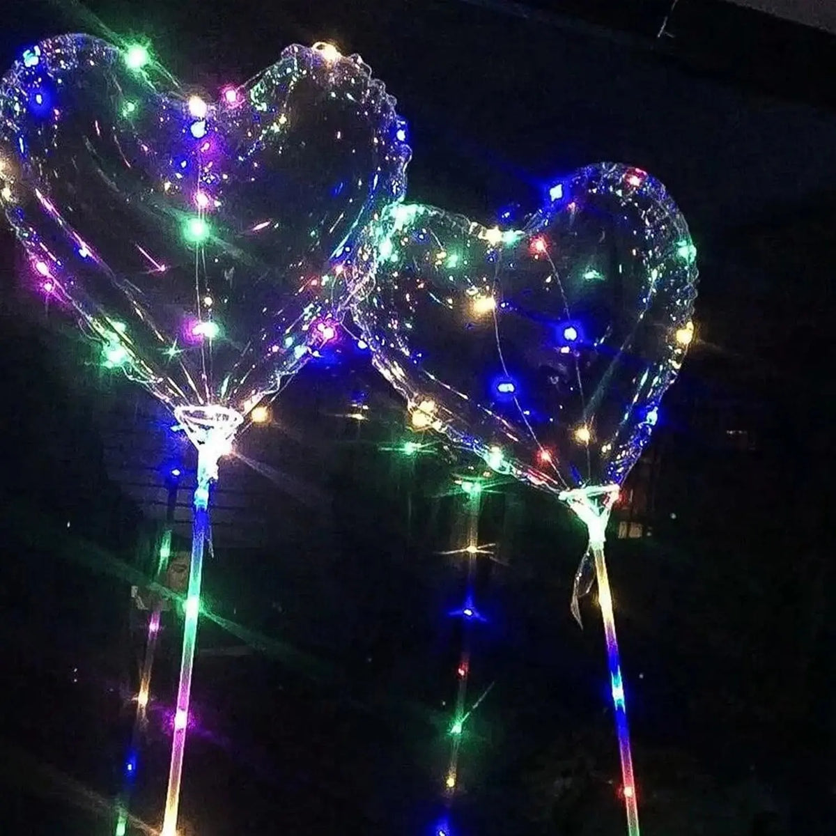 Ballons ondulés lumineux LED en forme de cœur Fééries Mancelya