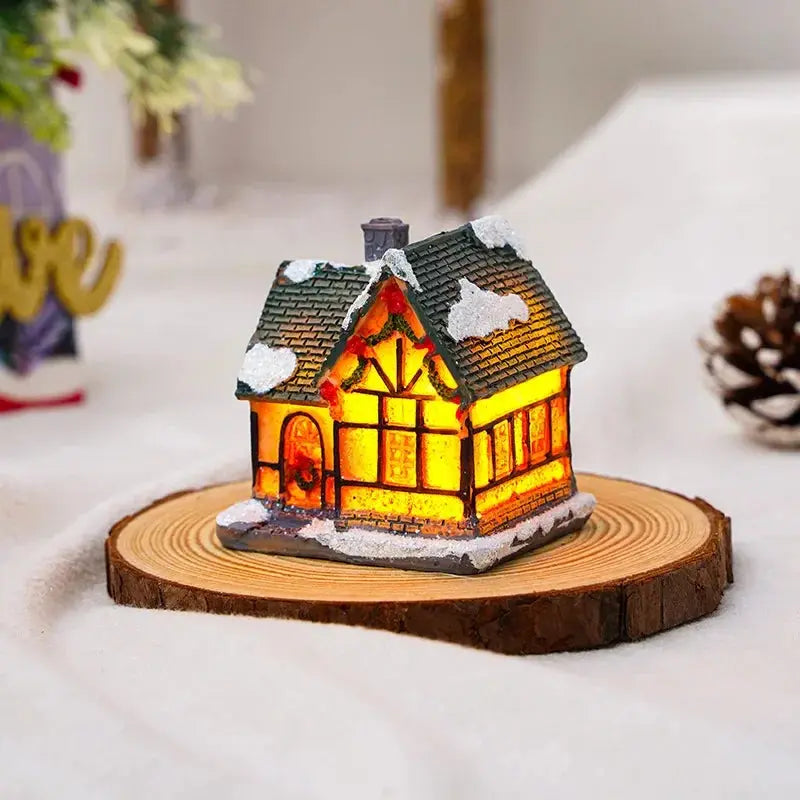 Maisons de Noël lumineuses LED en résine Fééries Mancelya