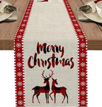 Chemin de table de Noël en lin Fééries Mancelya
