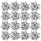 Fleurs de Noël artificielles pailletées