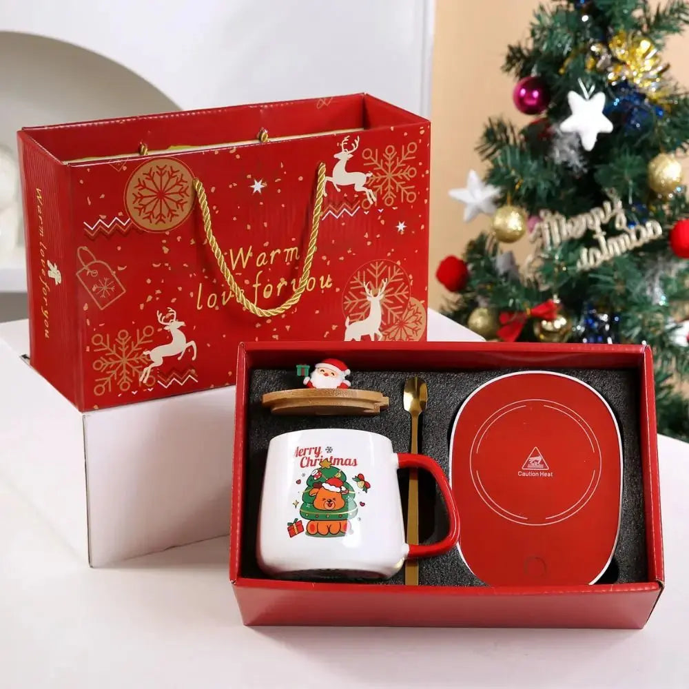 Kit cadeau de Noël – Mug chauffant avec couvercle & cuillère Fééries Mancelya
