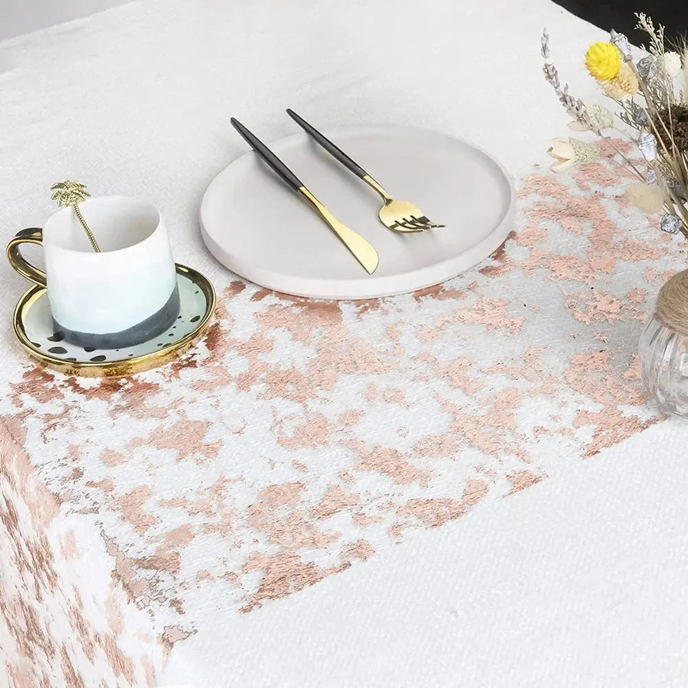 Chemin de table en maille avec feuille métallique Fééries Mancelya
