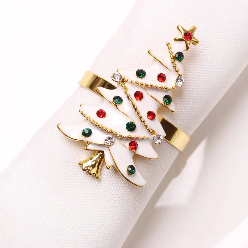 Ensemble anneaux de serviette de noël festif (lot de 4) Fééries Mancelya