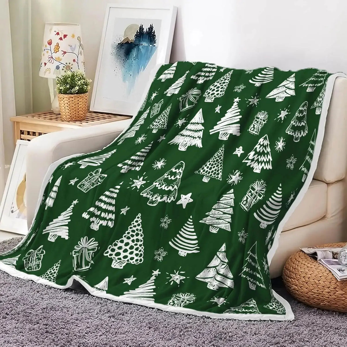 Plaids de noël en flanelle imprimée Fééries Mancelya
