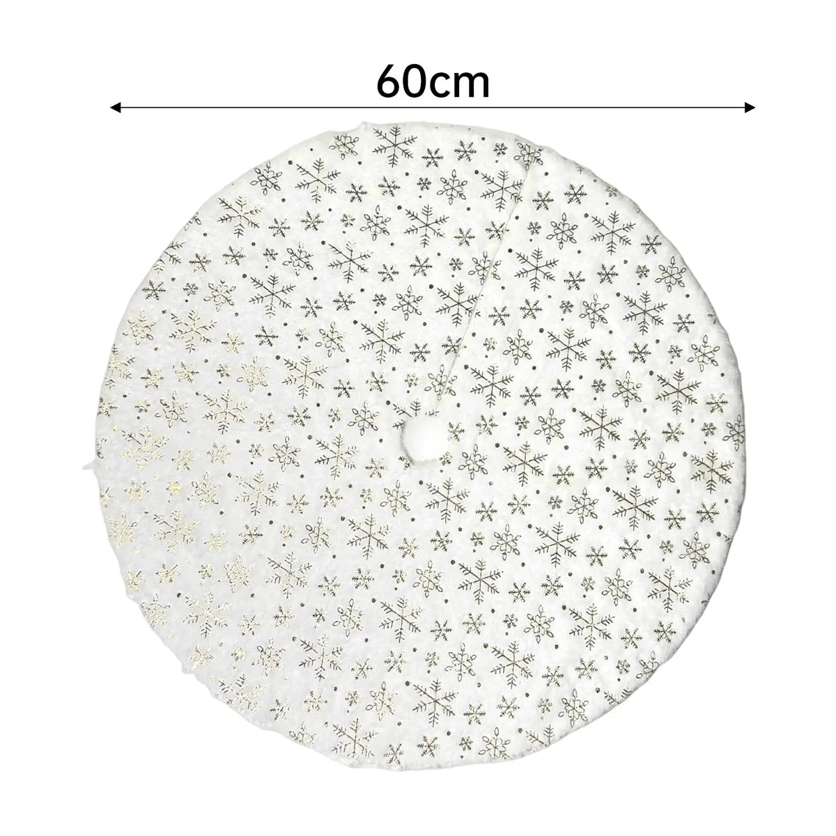 Jupe d'arbre de noël blanche en peluche, motifs flocons de neige Fééries Mancelya