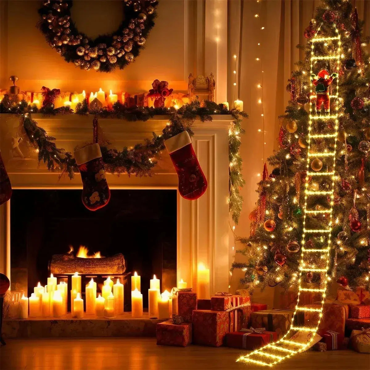Guirlande échelle LED Père Noël Fééries Mancelya