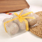 Grandes boules de Noël scintillantes– Or/Champagne(lot de 6) Fééries Mancelya