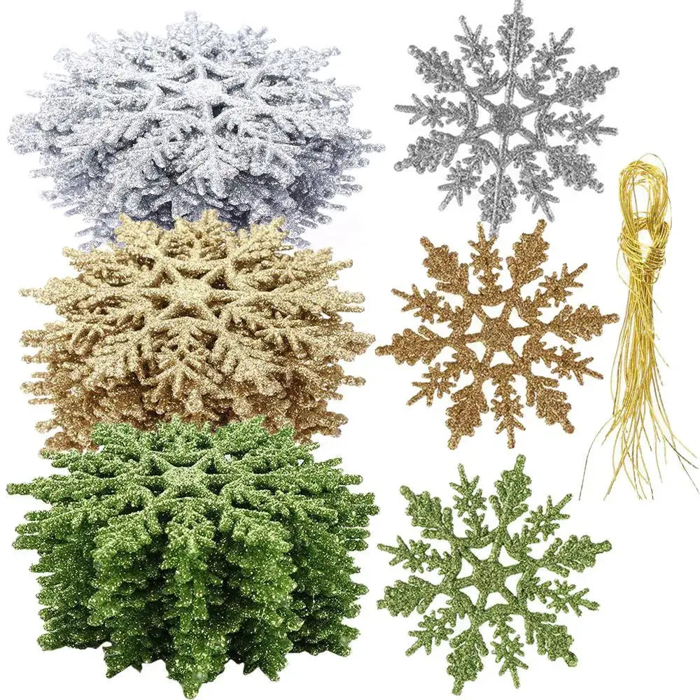 Ornement flocon de neige en poudre d'or(lot de 12) Fééries Mancelya