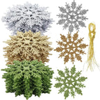 Ornement flocon de neige en poudre d'or(lot de 12) Fééries Mancelya
