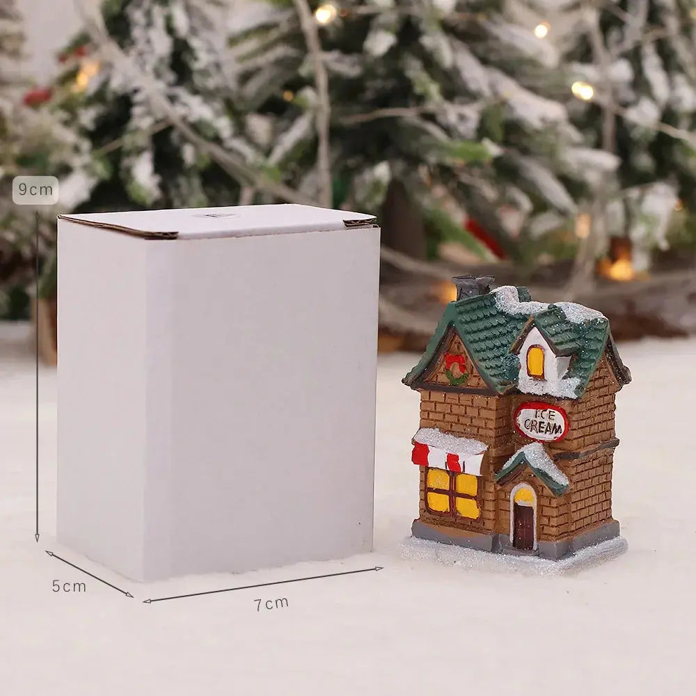Maisons de Noël lumineuses LED en résine Fééries Mancelya