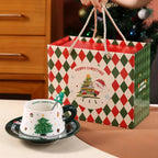 Coffret Cadeau tasse de Noël en céramique avec sous tasse et cuillère Fééries Mancelya