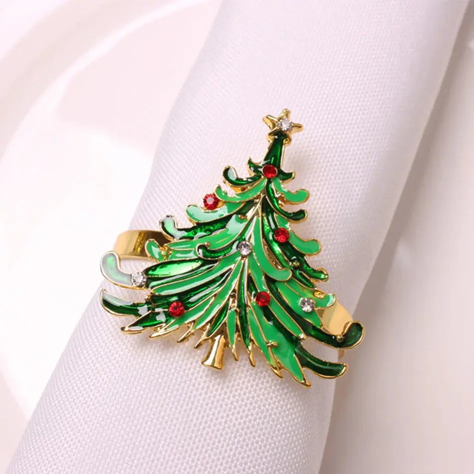 Ensemble anneaux de serviette de noël festif (lot de 4) Fééries Mancelya
