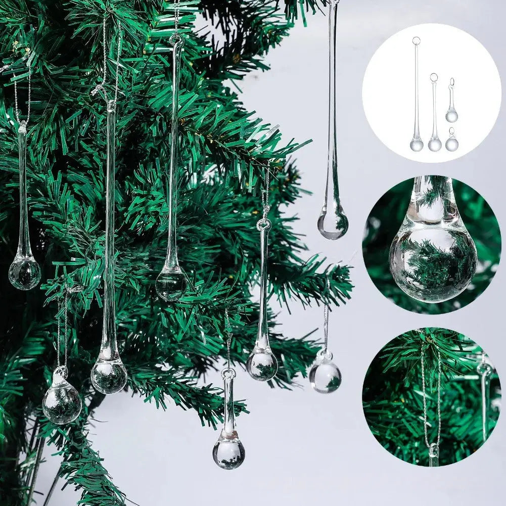 Ornements de Noël en verre- Goutte de pluie (lot de 20) Fééries Mancelya