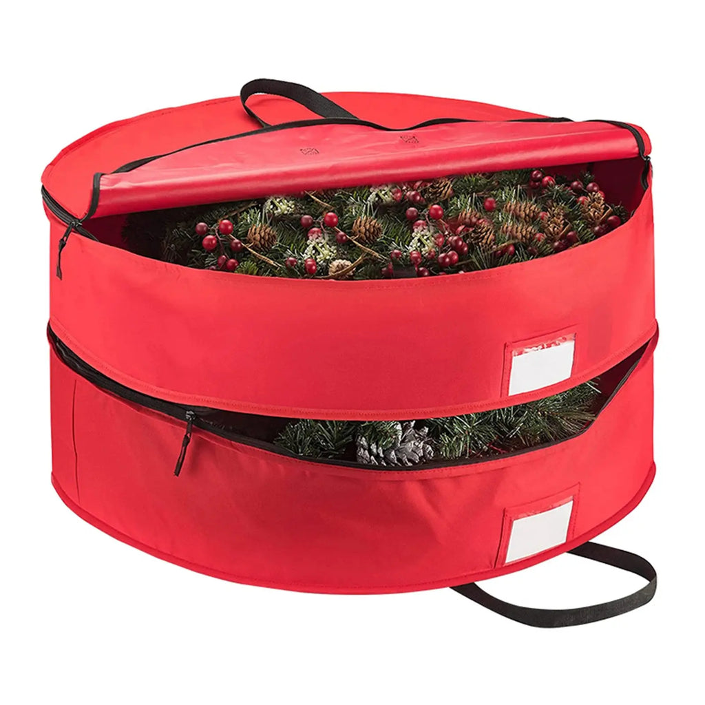 Sac de rangement imperméable double en tissu Oxford pour couronnes et guirlandes de Noël