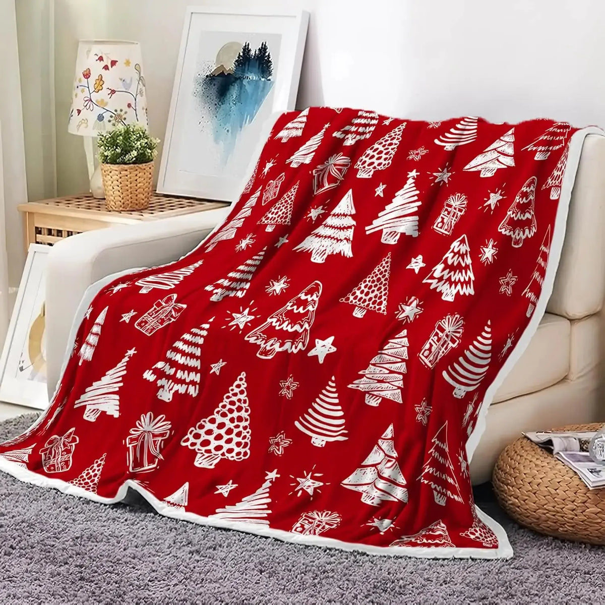 Plaids de noël en flanelle imprimée Fééries Mancelya
