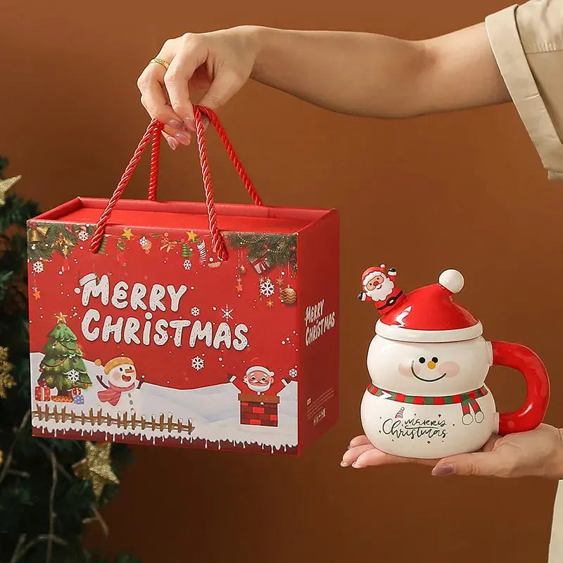 Tasse de Noël en céramique avec couvercle et cuillère Fééries Mancelya