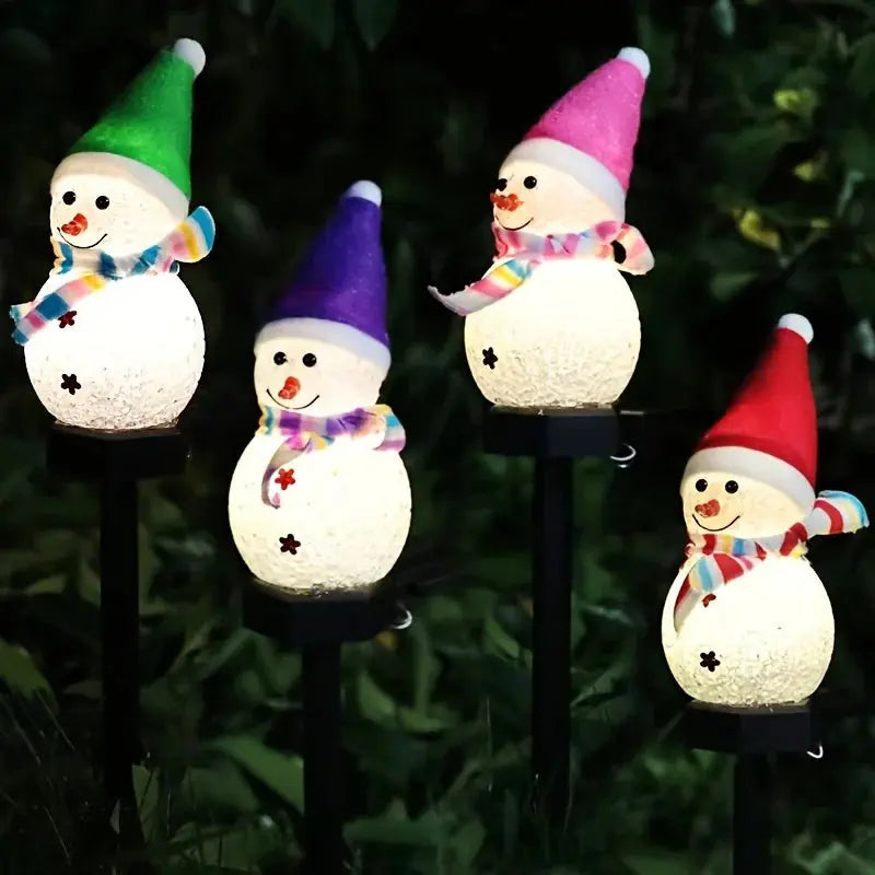 Lampe solaire LED bonhomme de neige Fééries Mancelya