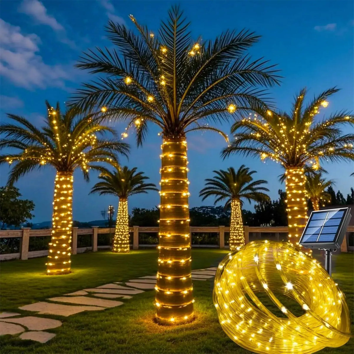 Guirlande solaire LED extérieure étanche en tube flexible Fééries Mancelya