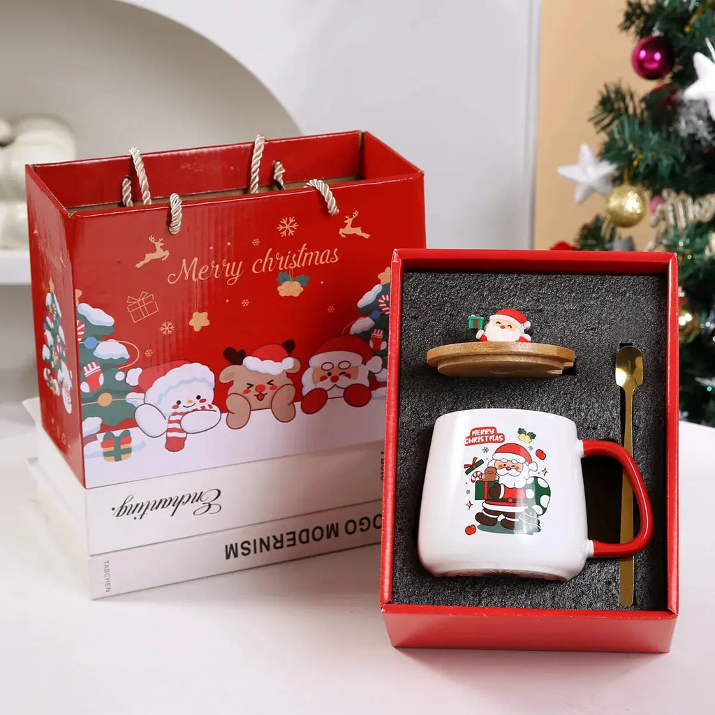 Kit cadeau de Noël – Mug chauffant avec couvercle & cuillère Fééries Mancelya